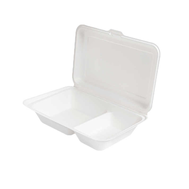 ENVASE PORTAMENU 2 COMPARTIMENTOS BAGAZO BLANCO - Imagen 2