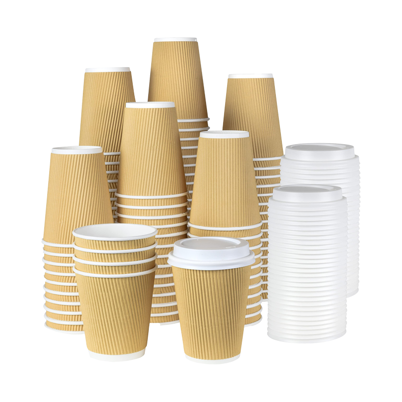 VASO CARTON CORRUGADO CON TAPA 240 CC 8oz - Imagen 2