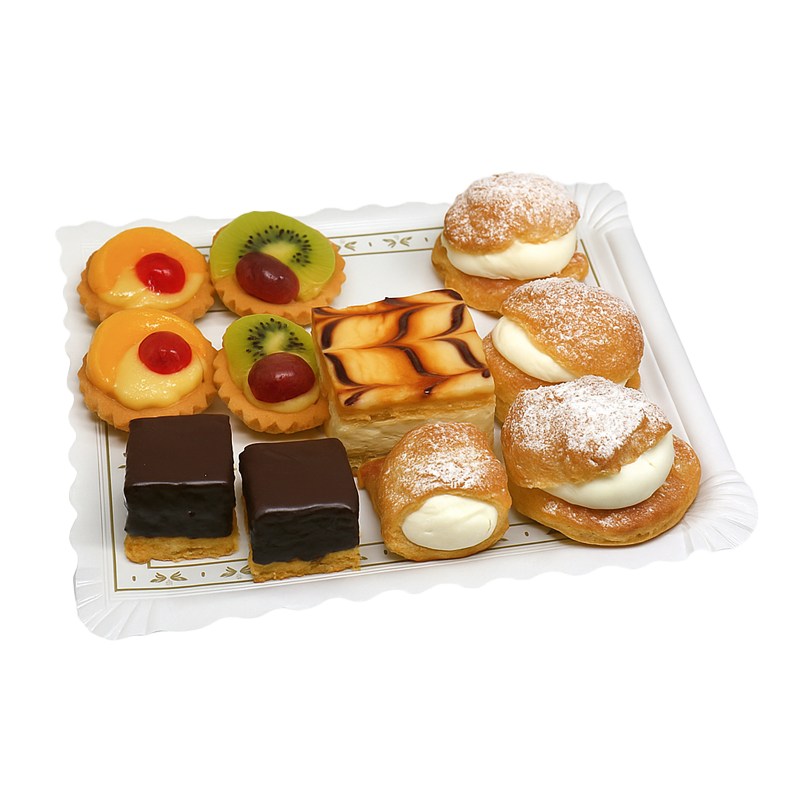 BANDEJA CARTON BLANCA CON BLONDA - Imagen 2