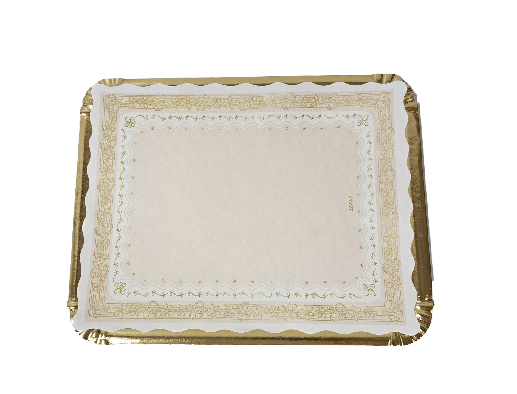 BANDEJA CARTON ORO CON BLONDA