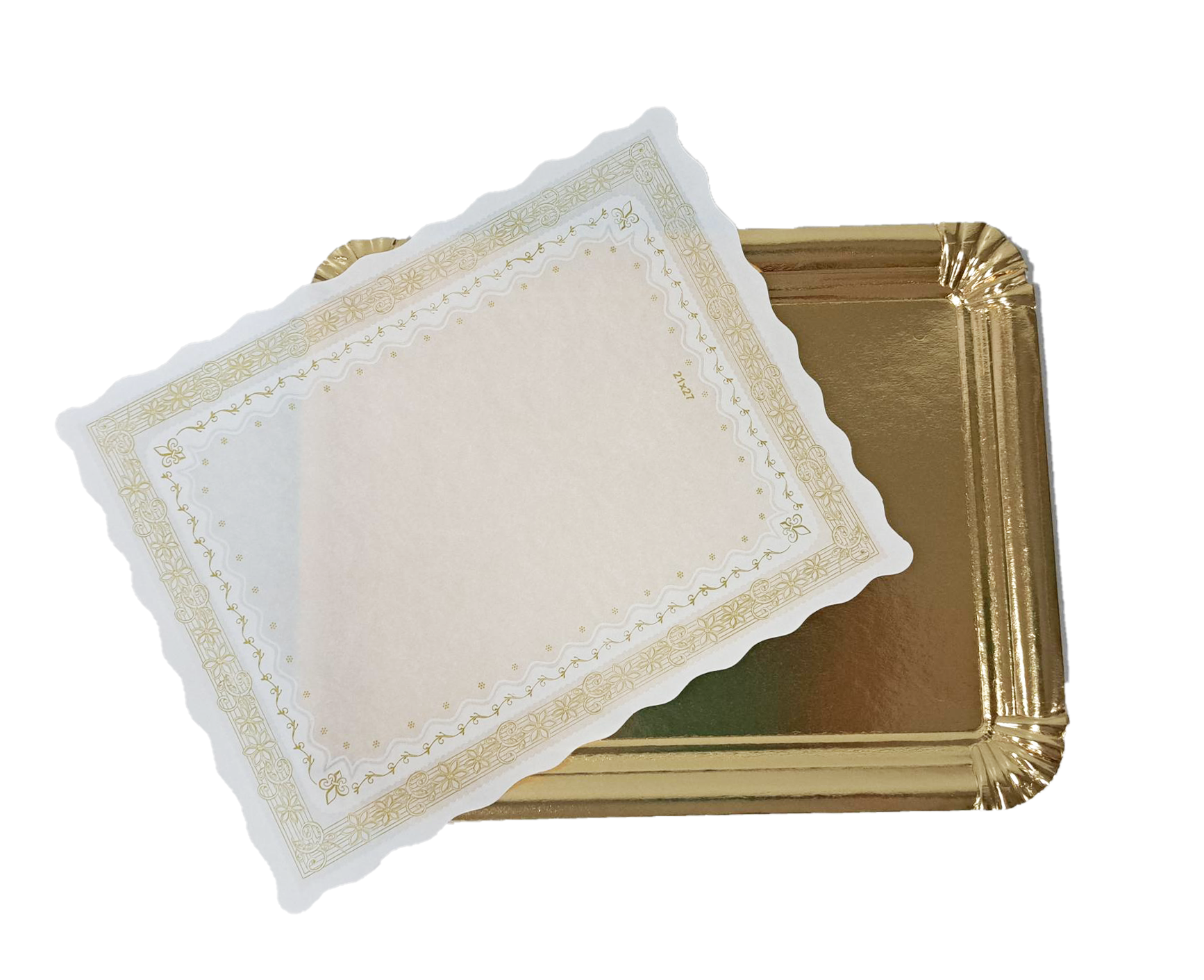 BANDEJA CARTON ORO CON BLONDA - Imagen 3